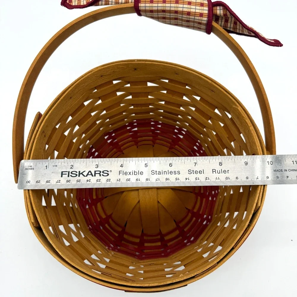 Longaberger 1999 Collectors Club HOMESTEAD Basket Combo liner, & Handle Tie